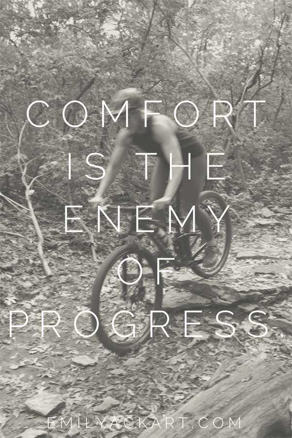 Comfort is the enemy of progress motivational fitness quote